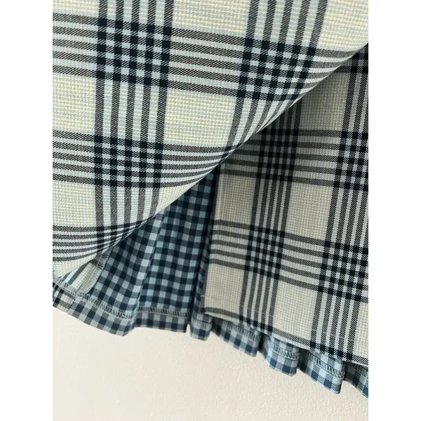 Urban Outfitters Skirt Women's Medium Blue Plaid Twee Pleated Mini Academia - Image 3