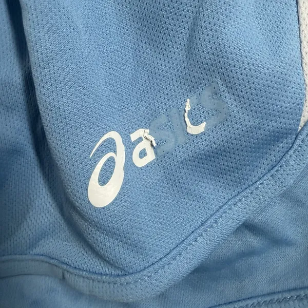 Asics Medley 1/2 Split Running Shorts Womens Medium Blue Drawstring Liner - Image 2