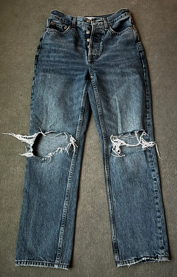 Topshop Distressed Jeans - Image 3