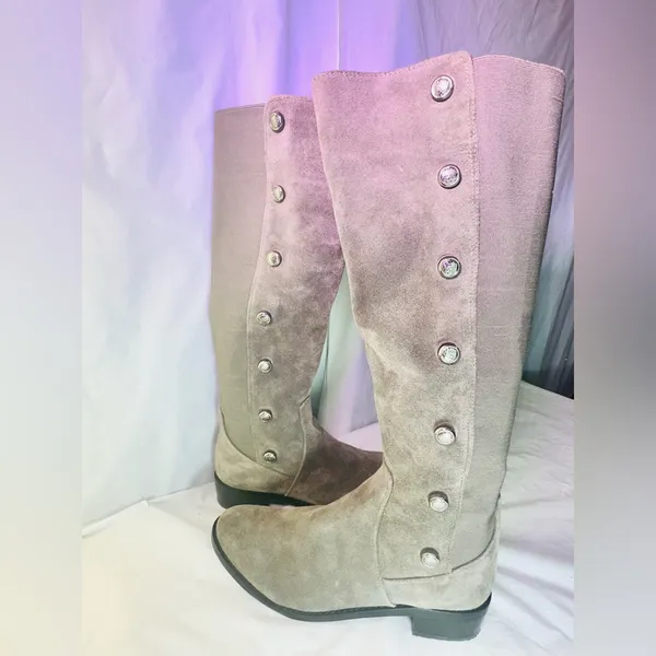 Vince Camuto Black Over-the-Knee Button-Accent Boots - Image 2