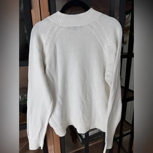 Quince 100% Organic Cotton Mock Neck Sweater crewneck ribbed top knit - Image 4