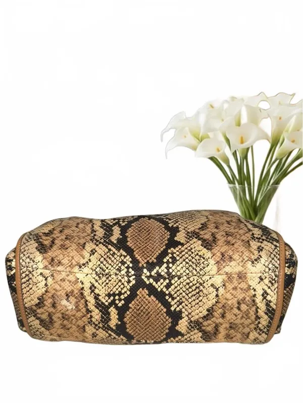 Coach Madison Phoebe 2 Tone Python Embossed Shoulder Bag w. 2 tags  Gold+ 2014 - Image 9
