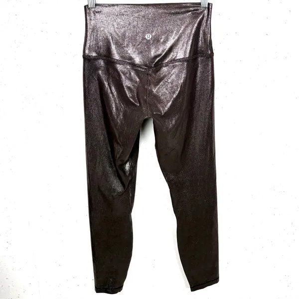 Lululemon Align High Rise Pants 25" Shine Nulu Radiate Foil French Press Size 6 - Image 6