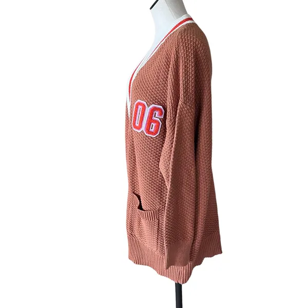 NWOT aerie Oversized Varsity Cardigan small - Image 8
