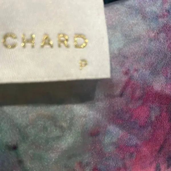 Amanda Uprichard Sz P/XS 100% Silk Faux Wrap Colorful Peek a boo Top #200 - Image 4