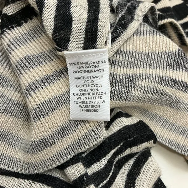 LOFT Zebra Stripe Cardigan Sweater M Lightweight Career Career Minimalist Layers - Image 6