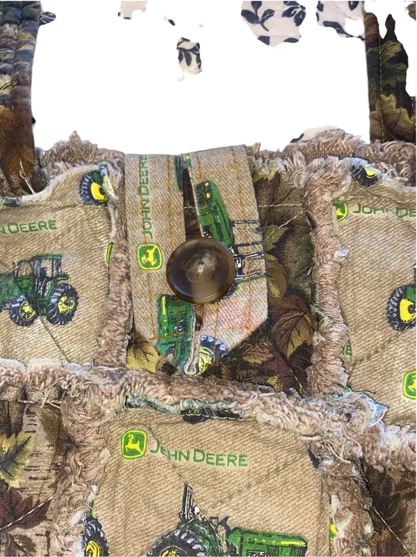 John Deere Quilted Rag Bag Camo Tractor Shoulder Purse Matching Wallet - Image 3