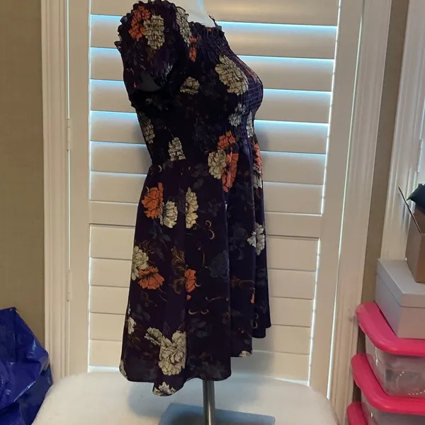 Timing Floral Mini Dress - Purple and Orange - Image 3