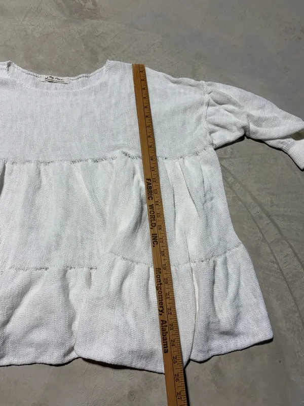 Free people we the free Women's Ivory Tiered Knit Top small - Image 12