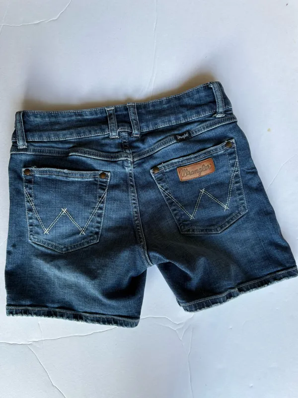 Wrangler Dark Wash Stretch Jean Shorts - Image 4