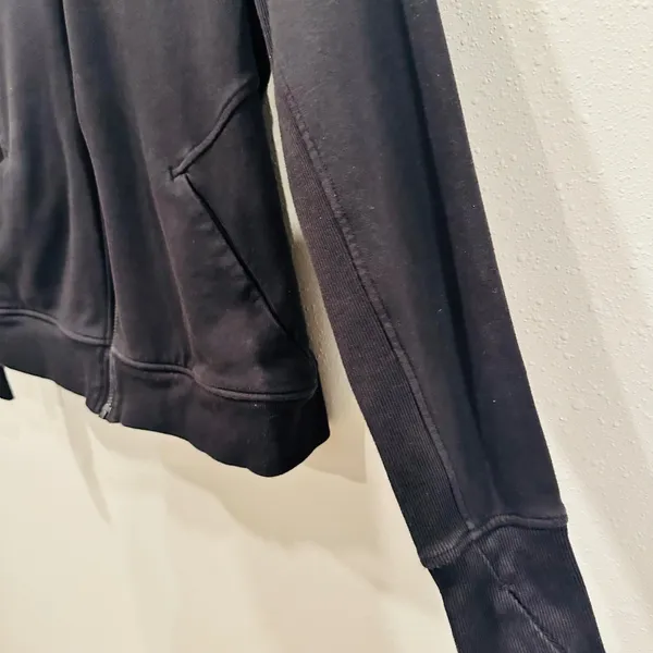 Athleta Black Full Zip Hoodie Jacket Athletic Workout Athleisure Size S - Image 5