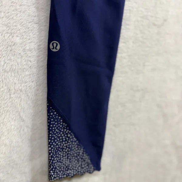 Lululemon XS Tight Stuff Navy Blue Reflective‎ Running Night Ankle Legging Gym - Image 5