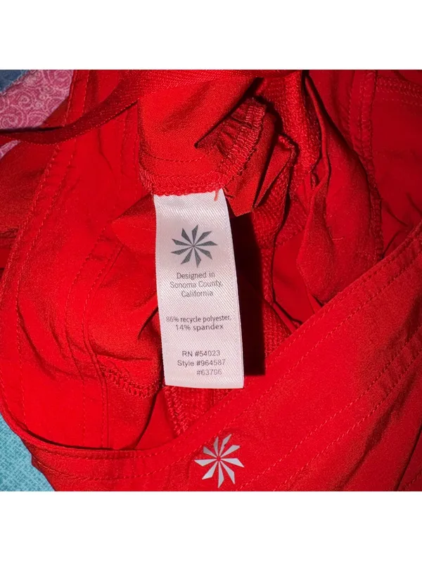 Athleta Woman’s Size 2 Red Athletic Shorts Workout Running, Casual Elastic - Image 8