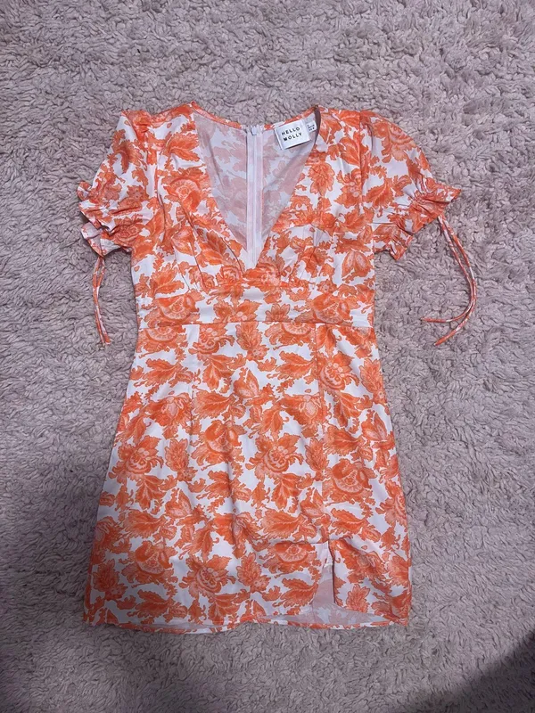 Orange Floral Dress - Image 3