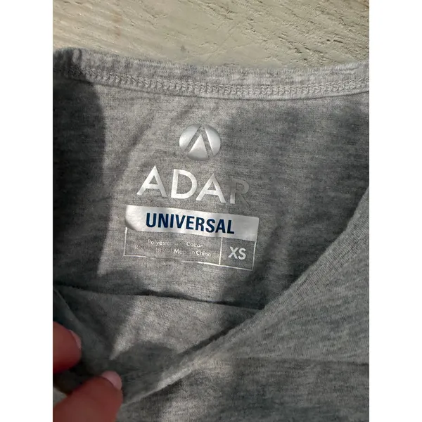 Adar Universal XS Heather Gray Long Sleeve Underscrub Tee Polyester Cotton - Image 2