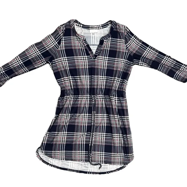 Bobbie Brooks Plus Size (1X) Roll Tab Sleeve Elastic Waist Tie Blouson Dress - Image 9