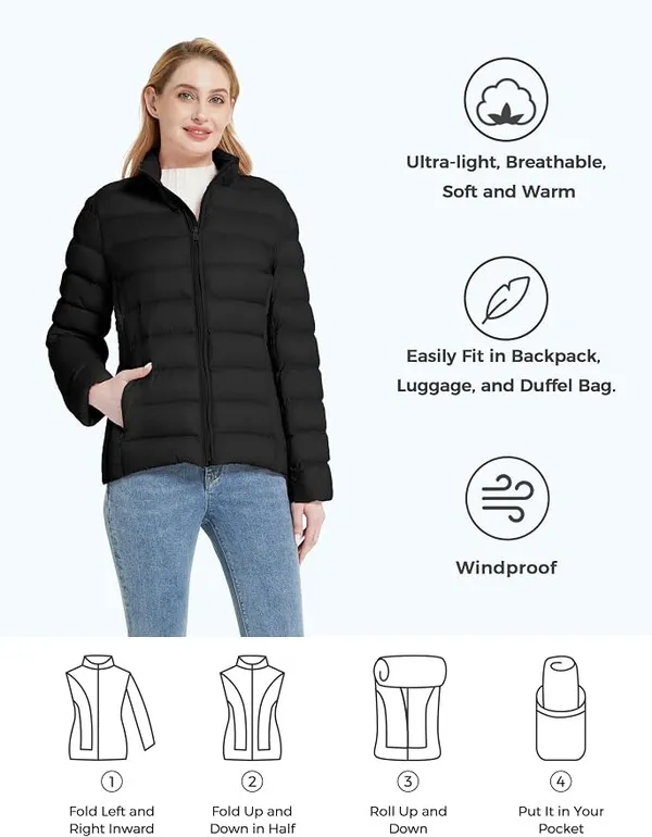 Packable Puffer Jacket Windproof Lightweight - Image 9