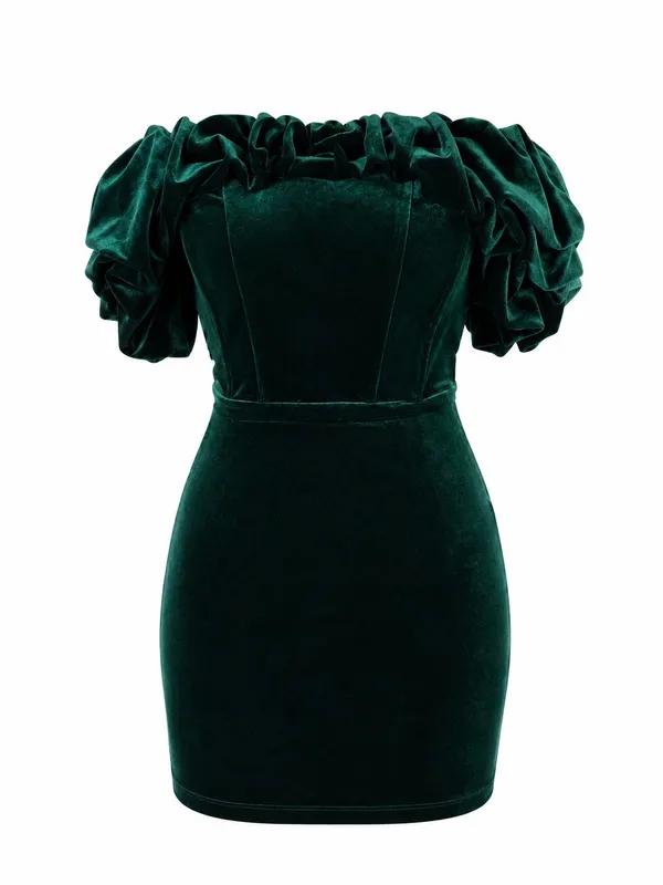Windsor Emerald Green Velvet Ruffle Mini Dress XS NWT - Image 2