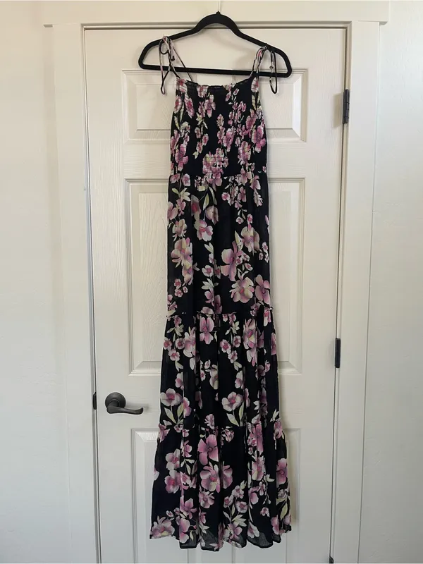 Women’s Free People Intimately Garden Party Floral Print Maxi Dress Black Size M - Image 4