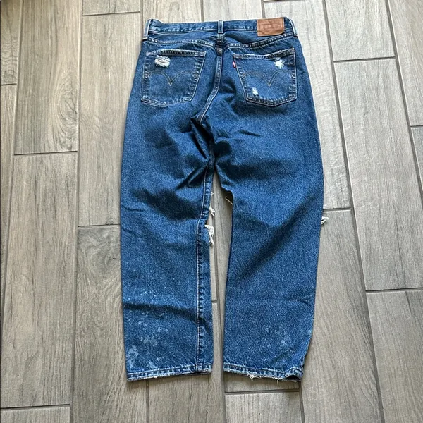 Levi's Relaxed Ripped Blue Denim Jeans - Image 5