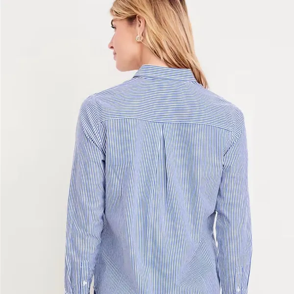 Old Navy Blue and White Striped Button Down Shirt | Women’s Size Small - Image 9