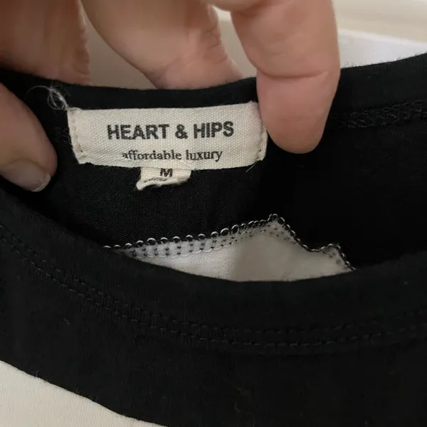 Heart + Hips Black and Yellow Striped Women's Crop Tank Size M - Image 3