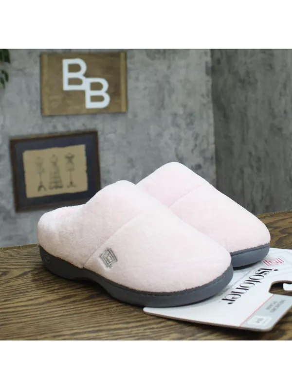 NWT Isotoner Womens Terry Clog Slippers Non-Slip 96035 Peony Pink S (6.5-7) - Image 5