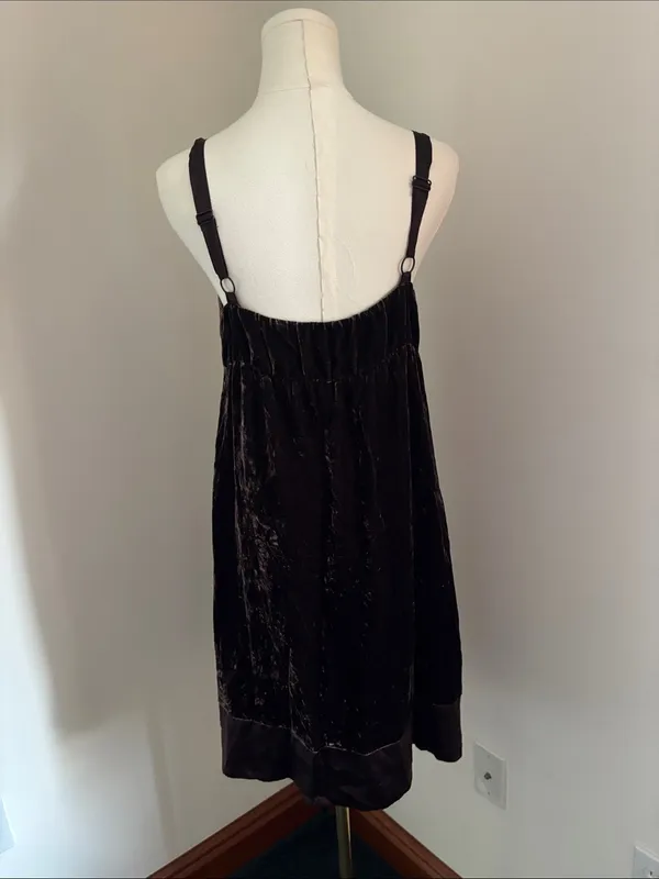 GAP Velvet Midi Slip Dress in Dark Brown - Image 4