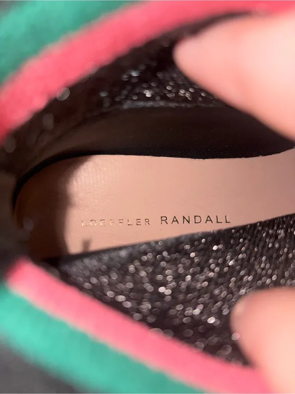 Loeffler Randall Scout Knit Sock Sneakers in Sparkly Black - Image 8