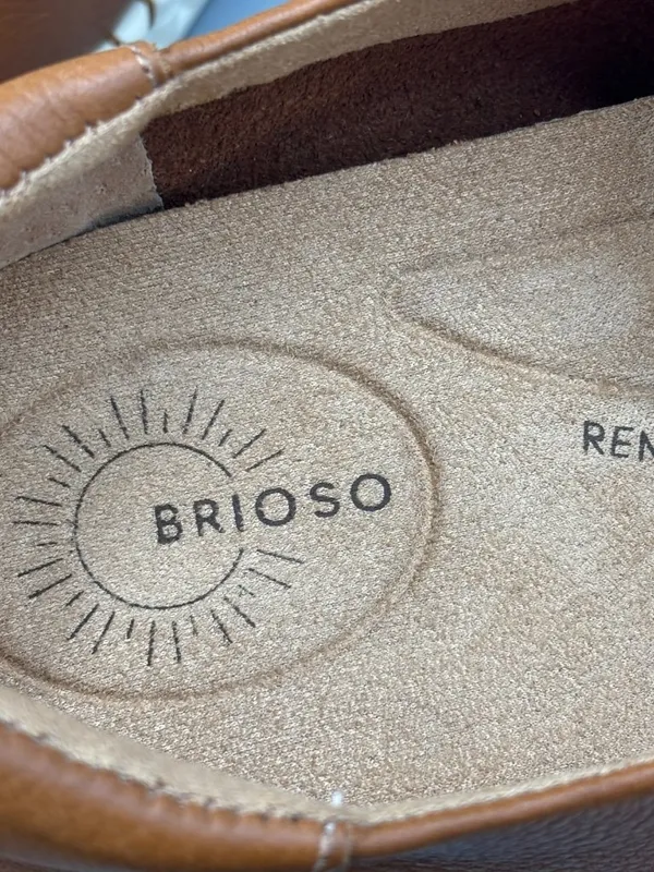 Brioso Sabino Flat Shoes Womens 8 Brown Leather Slip On Round Toe 202404ZE - Image 8