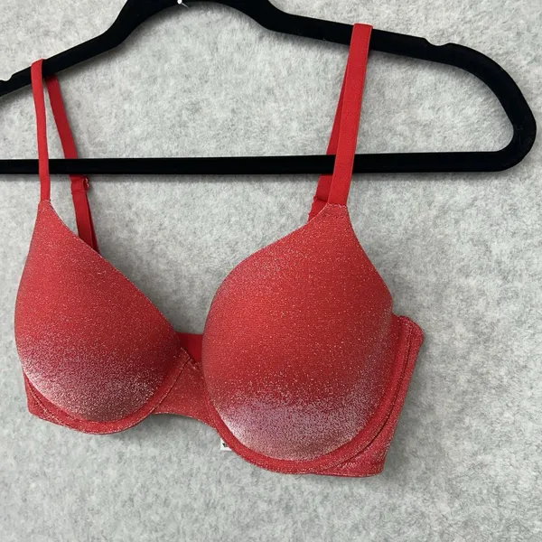 PINK Victoria's Secret Red Pepper Sparkle 34DD Wear Everywhere T-shirt Bra - Image 2