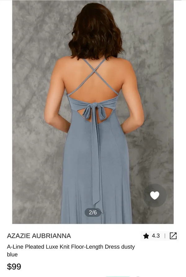 Azazie Dusty Blue Dress Formal - Image 3