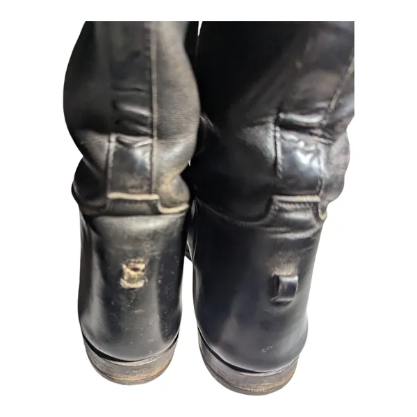 Grand Prix Black Leather Knee High Pull On Show Equestrian Riding Boots Sz 6 - Image 3