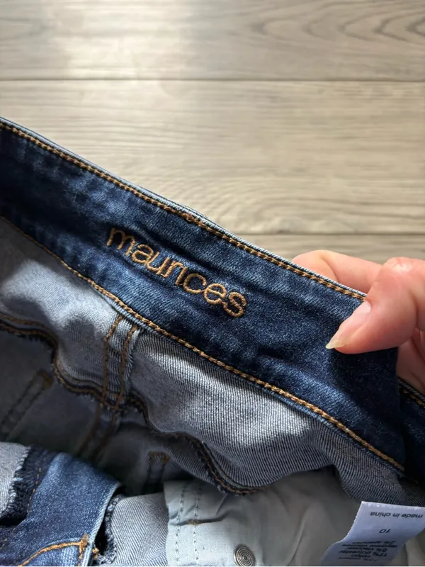Maurices Distressed Dark Blue Ankle Jeans - Image 3