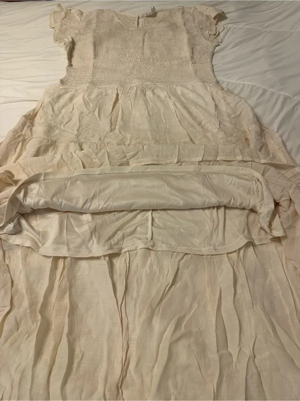 Perch by Blu Pepper Women's Cream Smocked Tiered Midi Dress - NWOT - Size 2x - Image 8