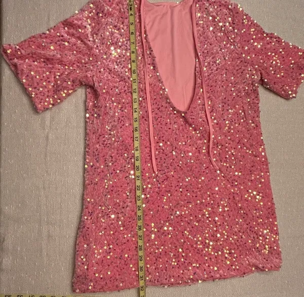 Pink sequin dress Size XL - Image 7