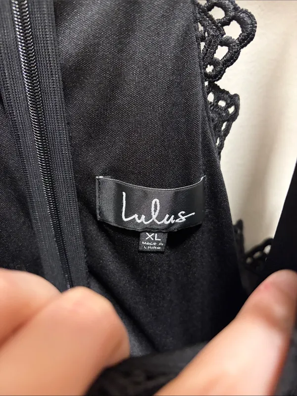 Lulu's Black Crochet-Trim Maxi Dress - Image 3