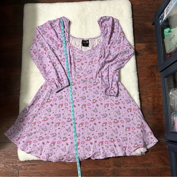 Sanrio My Melody & Kuromi‎ Sweetheart Long-Sleeve Mini Dress XL - Image 5