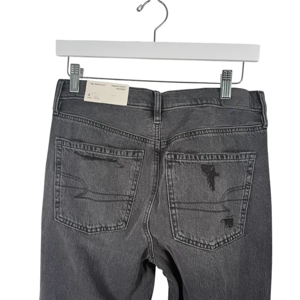 American Eagle 90s Bootcut Jeans Black‎ Distressed Mid Rise NEW Womens 4 Short - Image 6