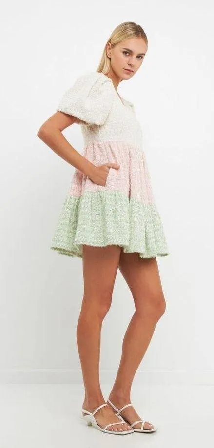 English Factory NWT Color Block Tweed Mini Dress | L - Image 4