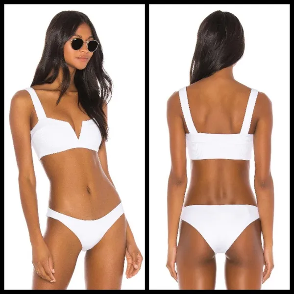 💕L*SPACE💕 Ribbed Lee Lee Bikini Top ~ White Medium NWT - Image 11