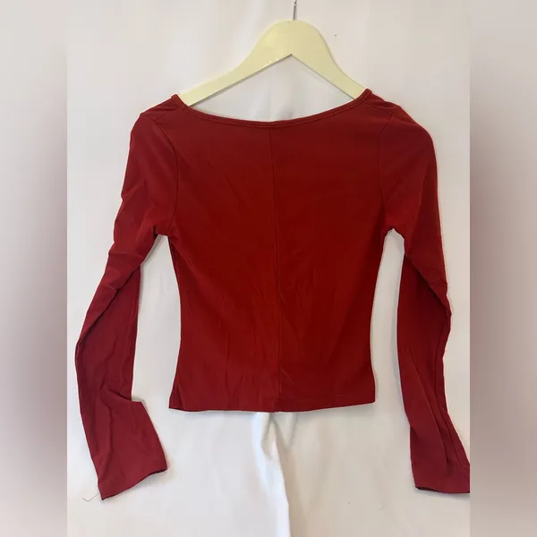 Lulus Long Sleeve Ruched Crop Top Women’s Size Small - Image 3