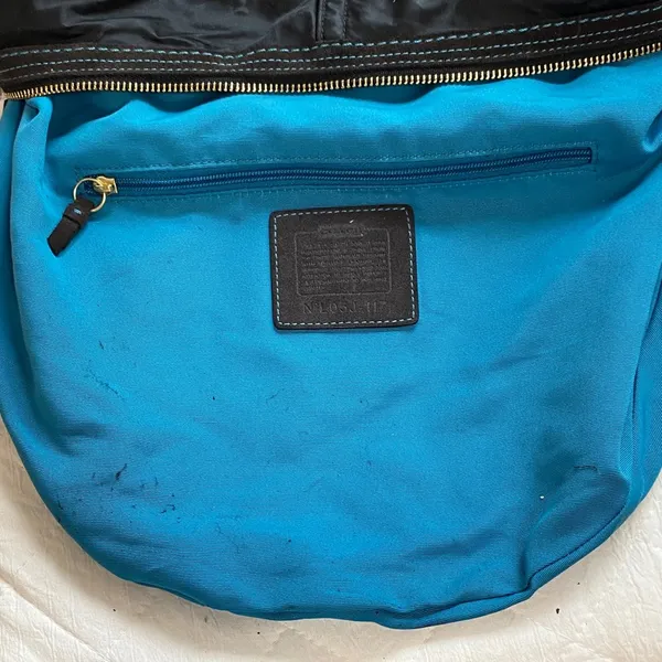 Coach Vintage Black Hobo Bag with Gold Accents - Image 9