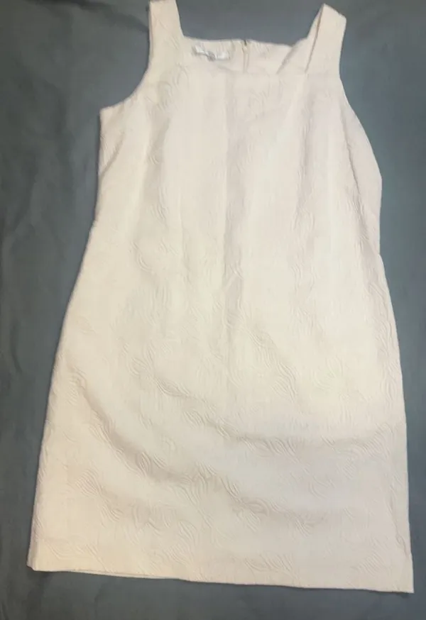 Evan-Picone White Textured Sleeveless Square Neck Dress Size 16 - Image 2