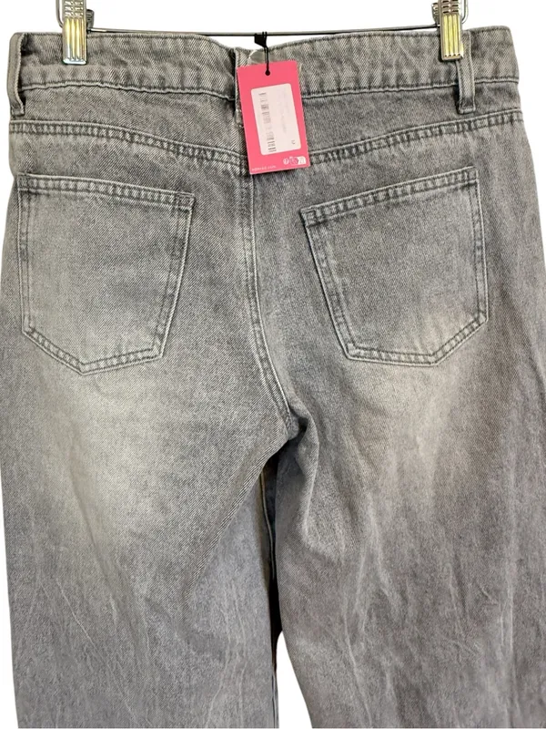 Edikted NWT Gray Washed Wide Leg Jeans Size Women’s Size M High Rise Y2K Baggy - Image 5