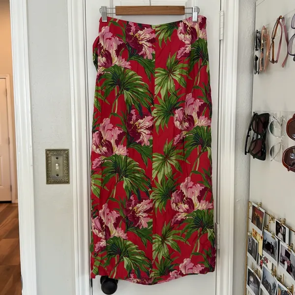 Vintage 90s bright floral wrap skirt - Image 6