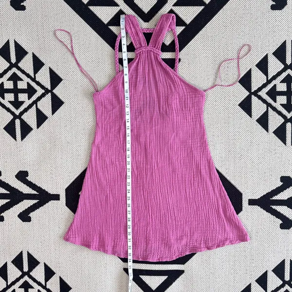 Anthropologie Braided Halter Mini Dress in Pink XS - Image 12