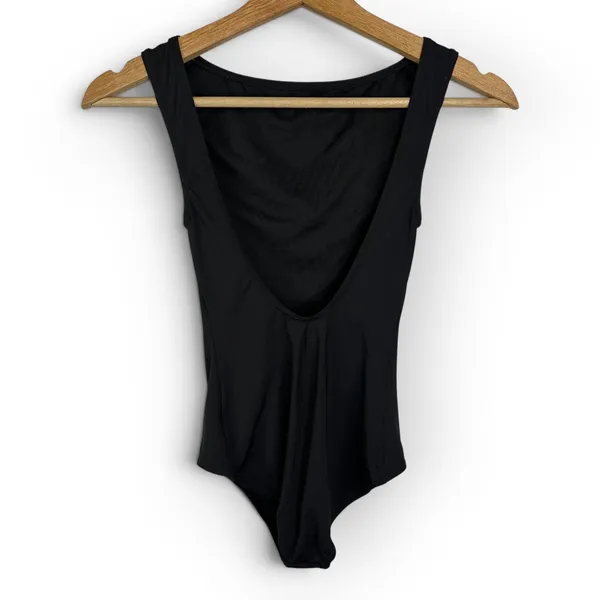 Capezio Black Scoop Back Dance Leotard Balletcore Sleek Minimalist XS - Image 2
