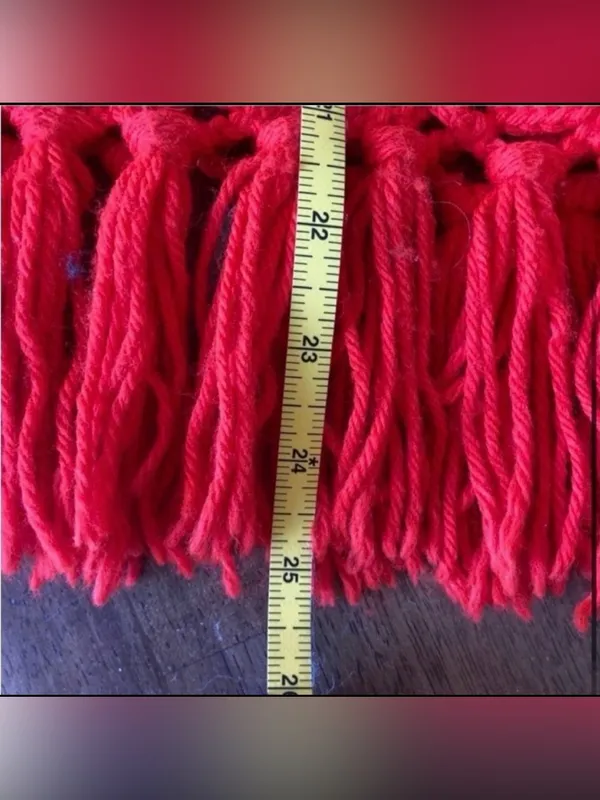 Handmade Knit Poncho Gorgeous Red Size M - Image 4