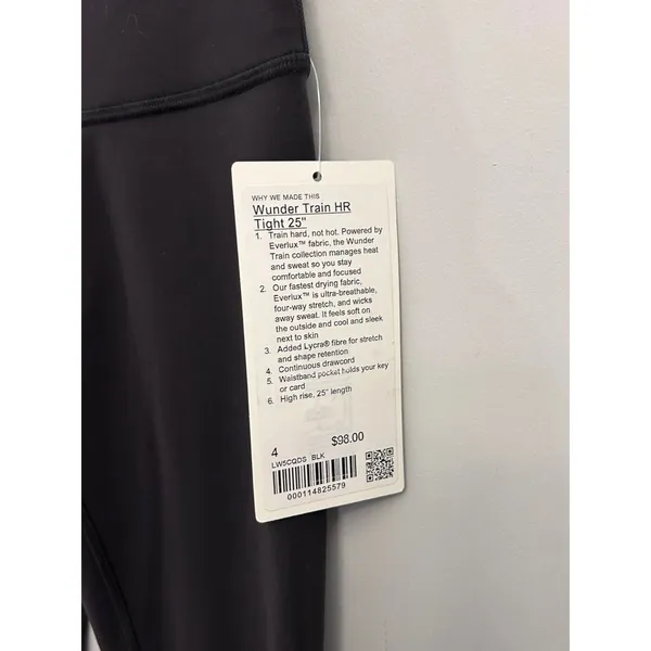 Lululemon Wunder Train High-Rise Black Tight 25" Size 4 NWT Authentic - Image 8